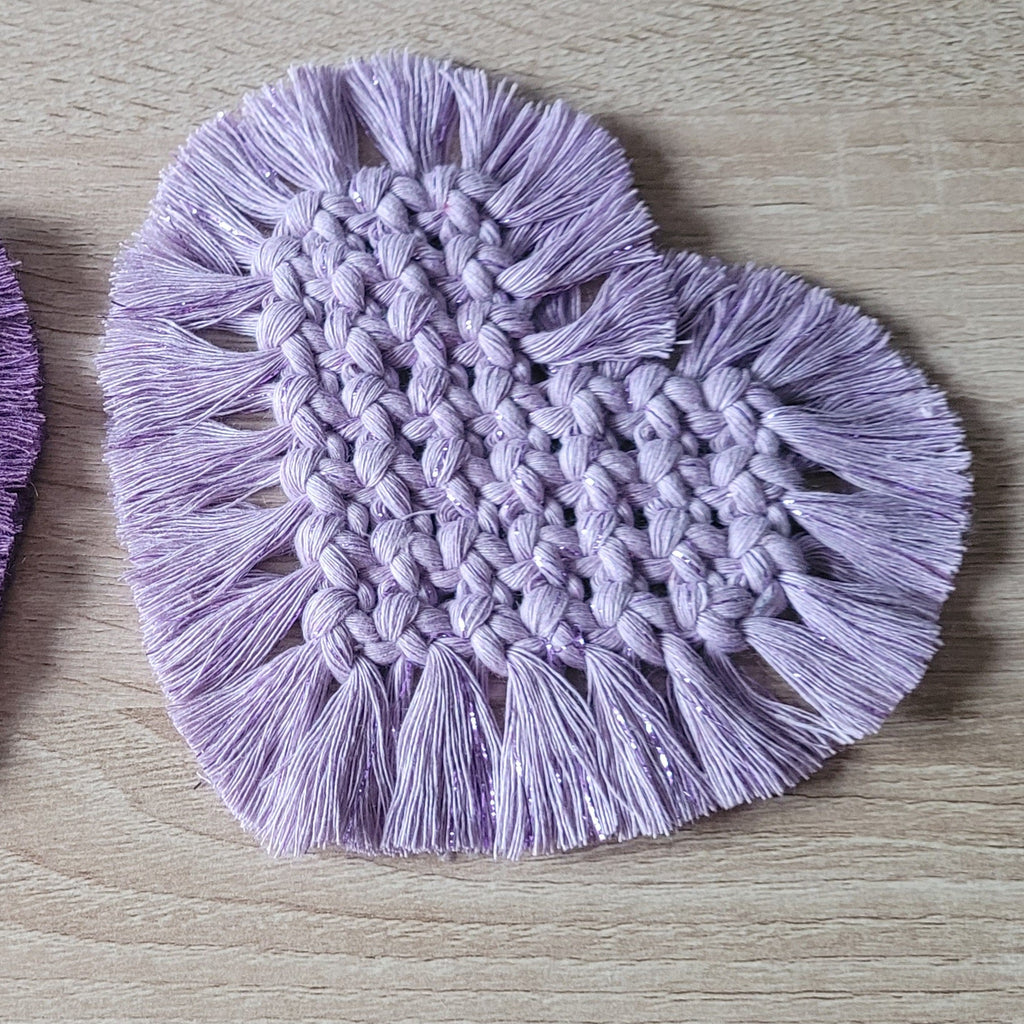 Dessous de verre en macramé Coeur