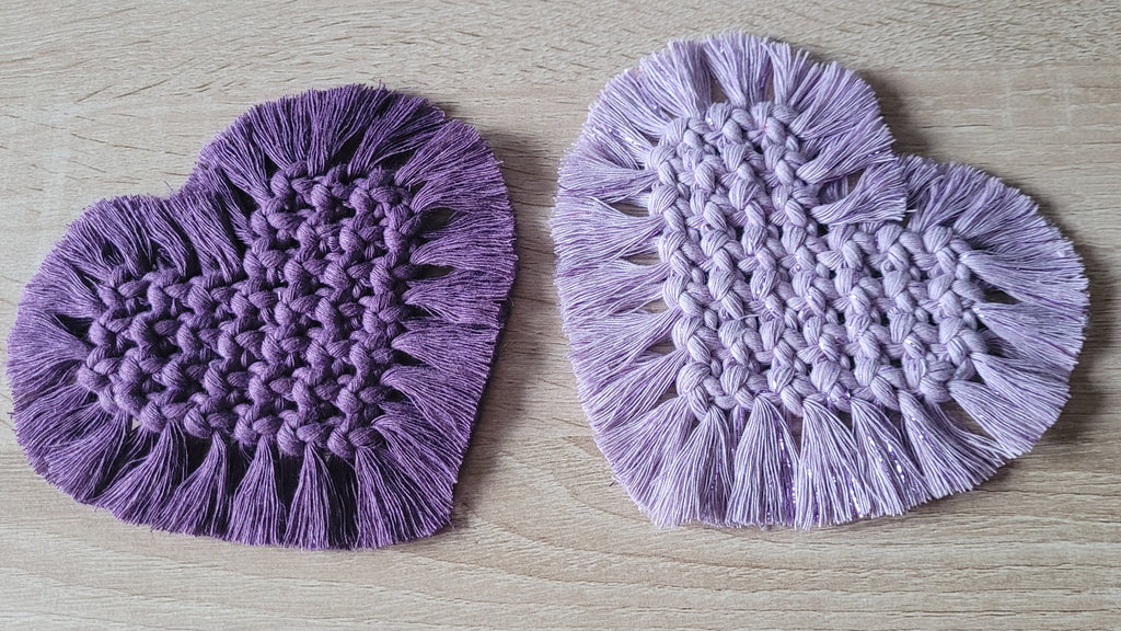 Dessous de verre en macramé Coeur