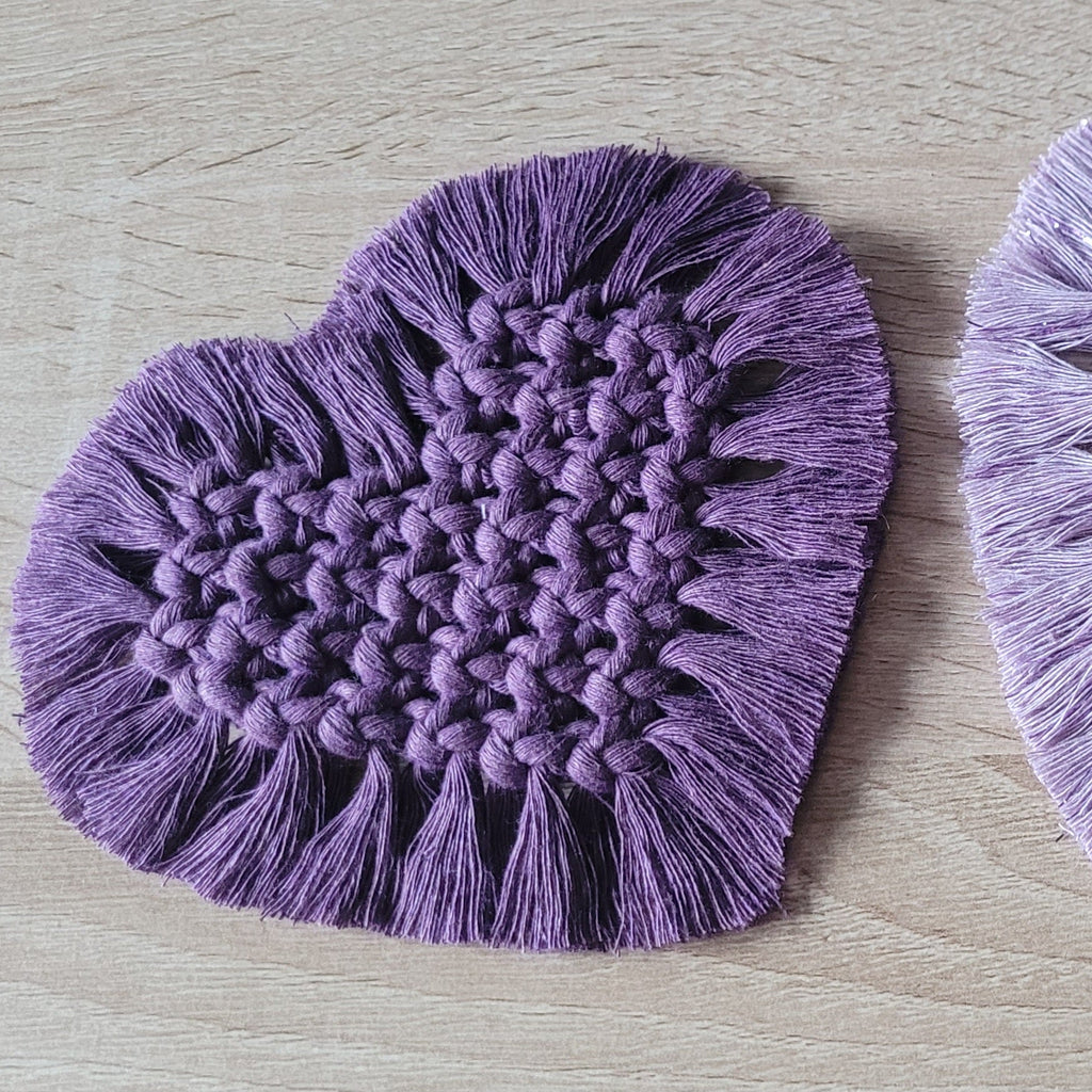 Dessous de verre en macramé Coeur