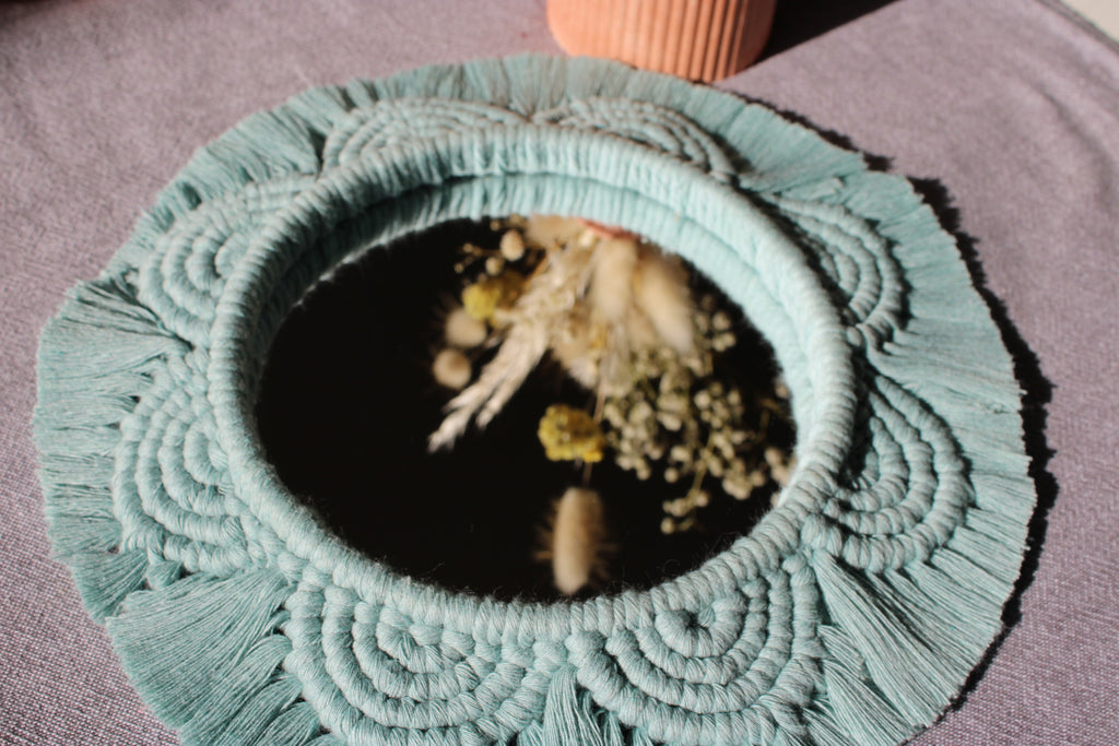 Miroir en macramé Flora