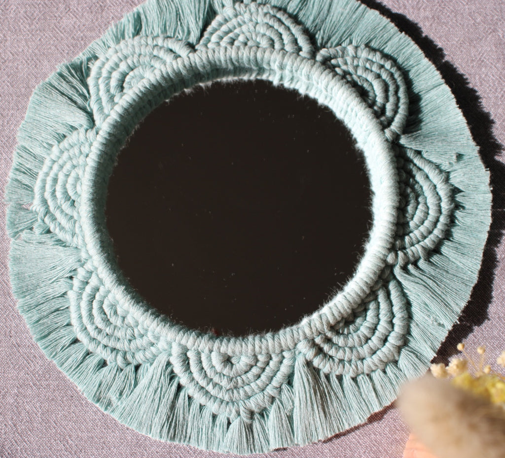 Miroir en macramé Flora